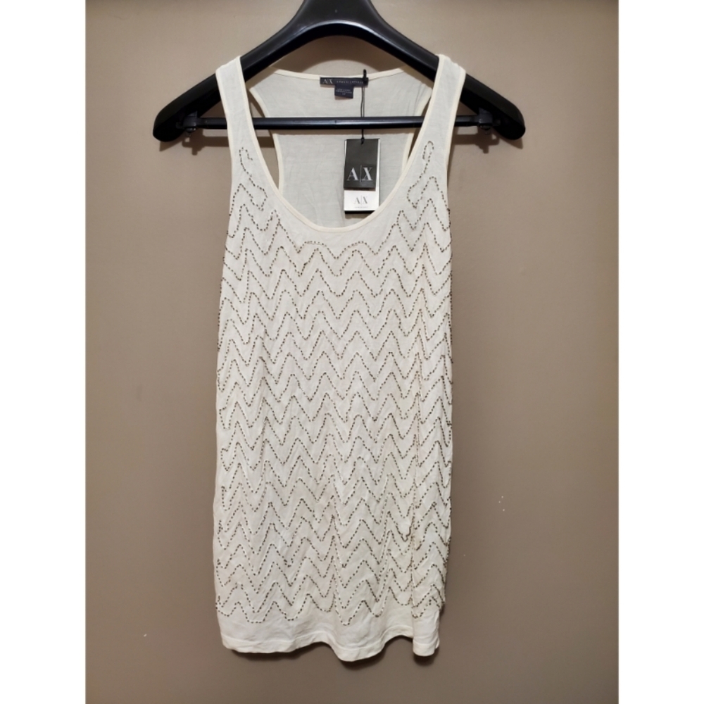 Armani Exchange Elegant White Sleeveless Top